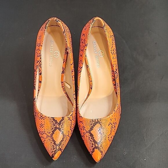 DAILY SEXY POINTE TOE THIN HIGH HEELED SNAKE PRINT SLIP-ON LADY PUMP STILETTOS - Picture 4 of 14